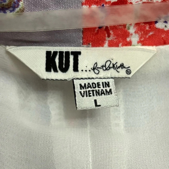 Kut From The Kloth Kimono Open Blouse Floral Boho Oversized Top NEW Size Large - Picture 4 of 12